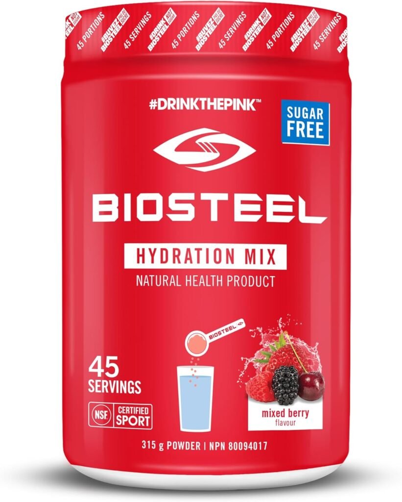 BIOSTEEL Hydration Mix - Sugar Free, Essential Electrolyte Sports Drink Powder - Mixed Berry - 45 Servings