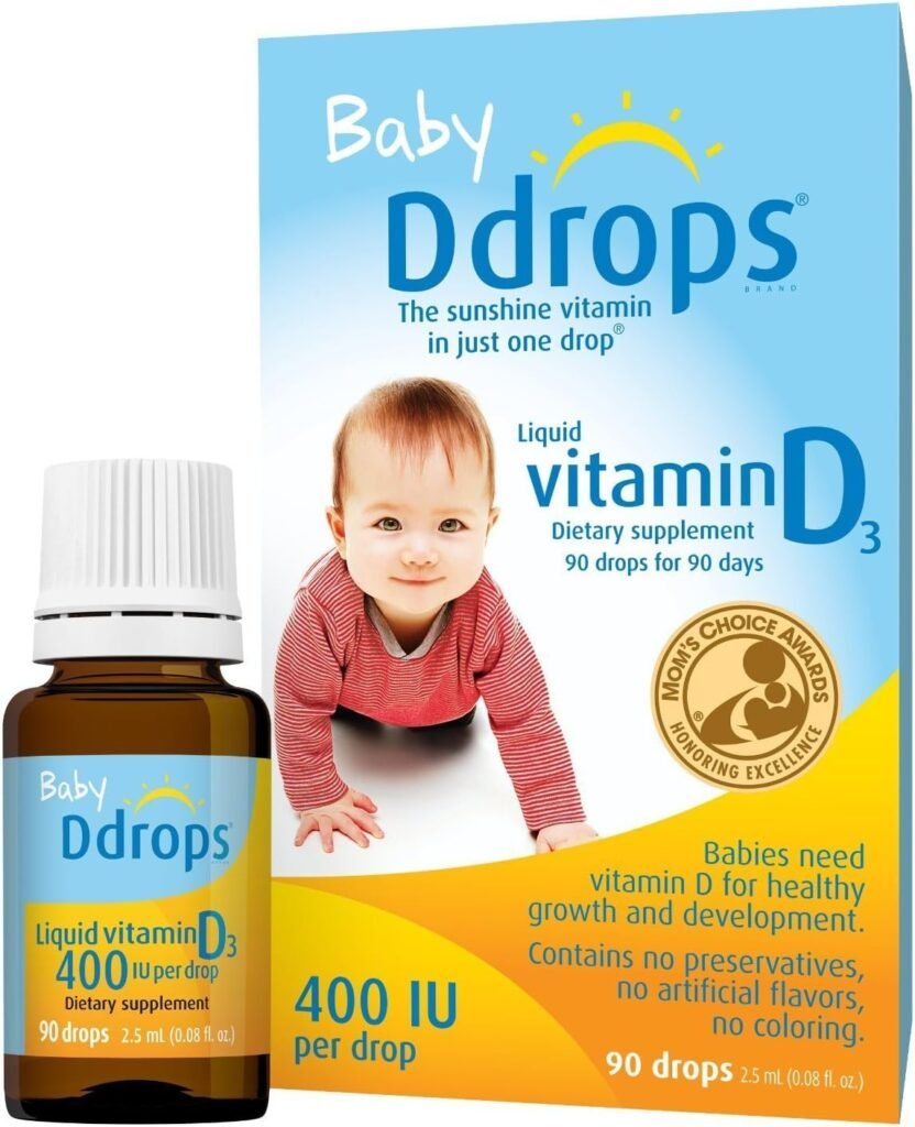 Ddrops 1072834 400 IU Liquid Vitamin D3 Drops for Babies, 2.5 ml, 2 Count