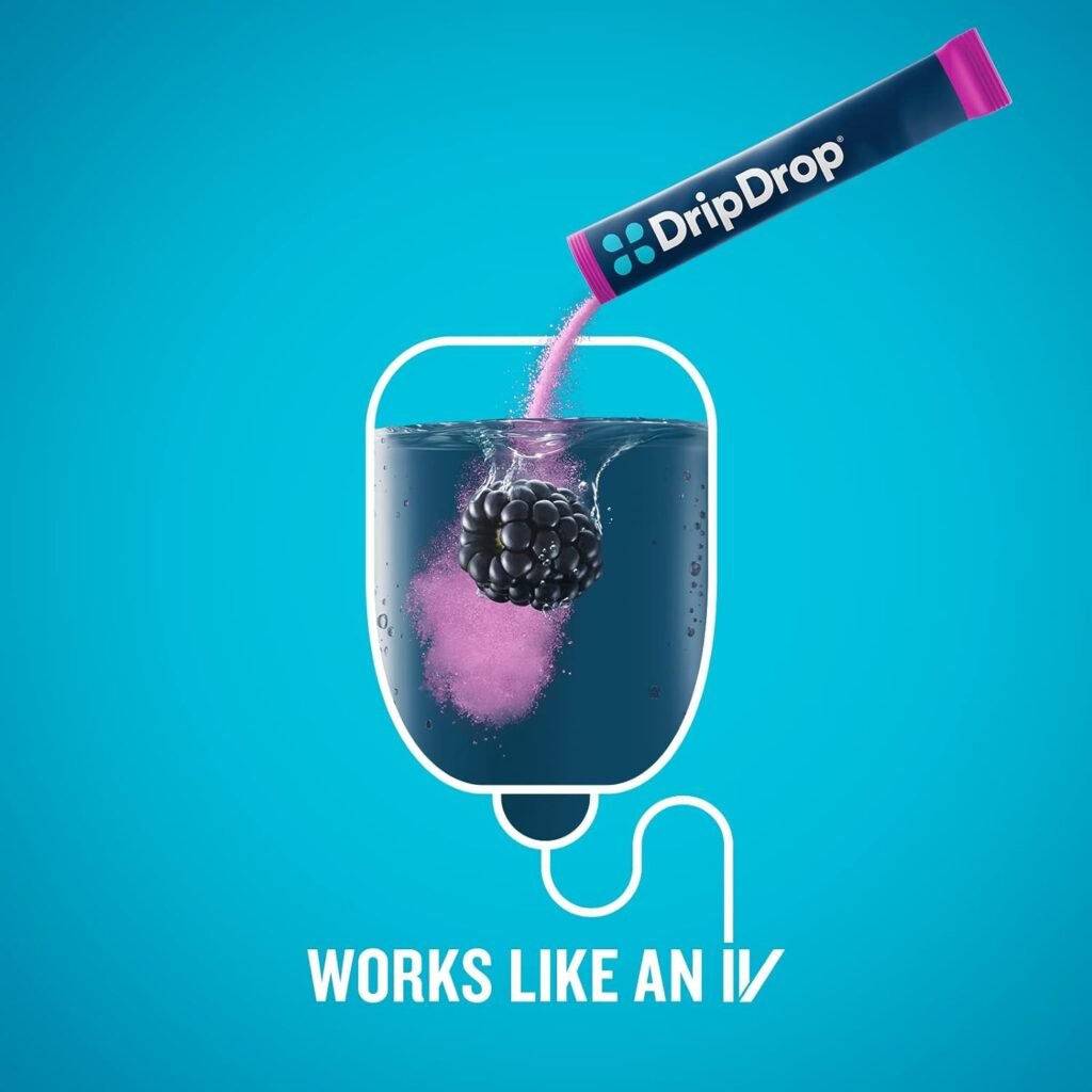 DripDrop Hydration - Electrolyte Powder Packets - Watermelon, Berry, Lemon, Orange, Fruit Punch, Grape, Strawberry Lemonade, Cherry - 64 Count