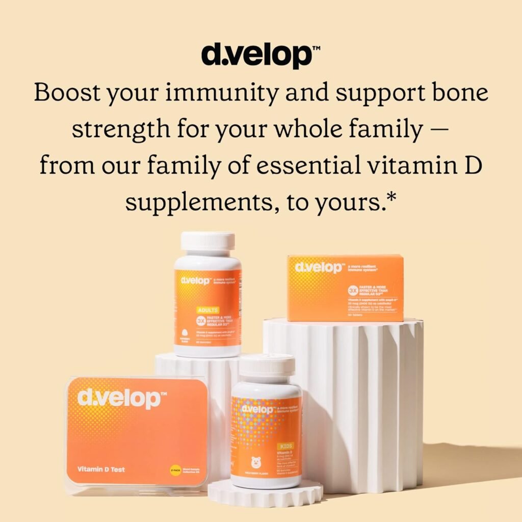 d.Velop Vitamin D Supplements 2400 IU, 20 mcg – High Potency Vitamin D3 for Immune Support, Bone  Heart Health – 3X Faster  More Effective - Clinically Tested - Vitamin D Pills, 60 Count