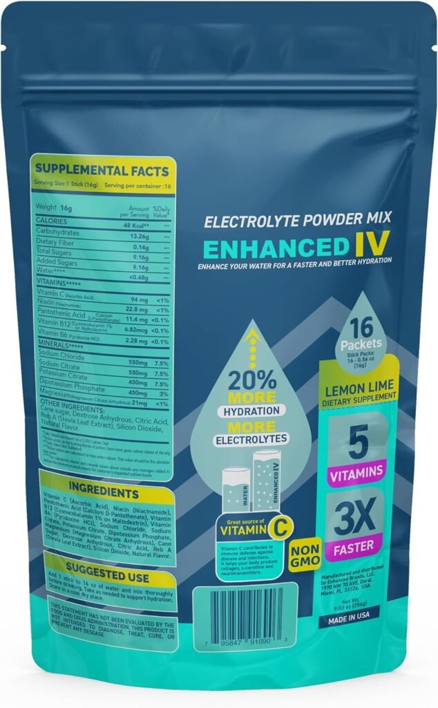 Enhanced IV Lemon-Lime Hydration Amplifier - 16 Pack