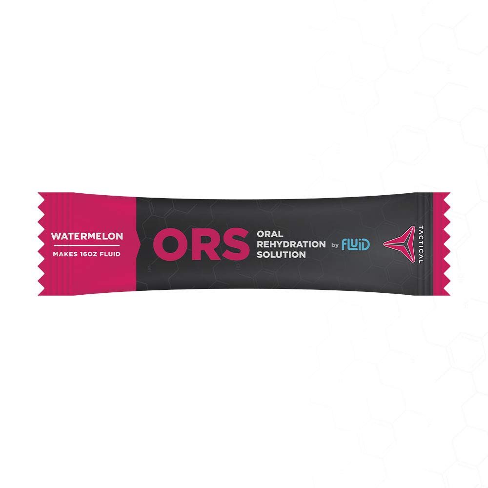 Fluid Tactical - ORS (Oral Rehydration Solution), Recover Faster, Extreme Dehydration Electrolytes, 12pack (Watermelon)