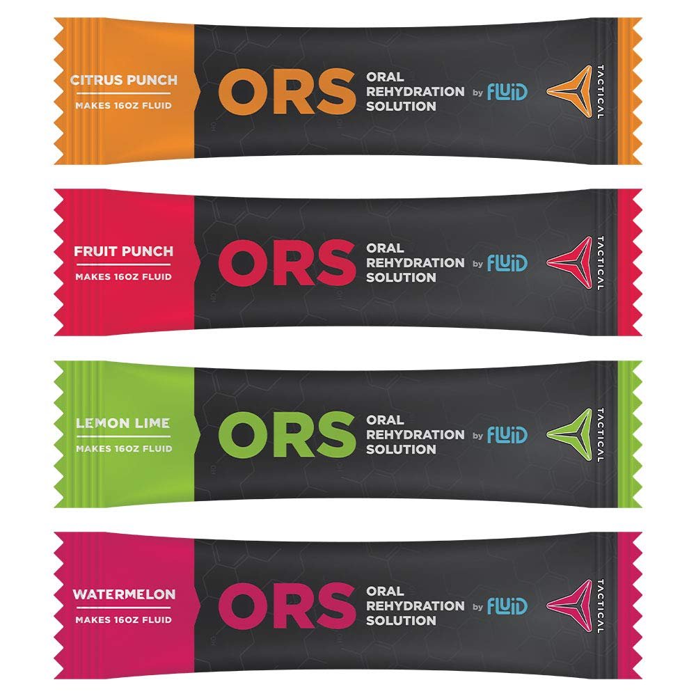 Fluid Tactical - ORS (Oral Rehydration Solution), Recover Faster, Extreme Dehydration Electrolytes, 12pack (Watermelon)