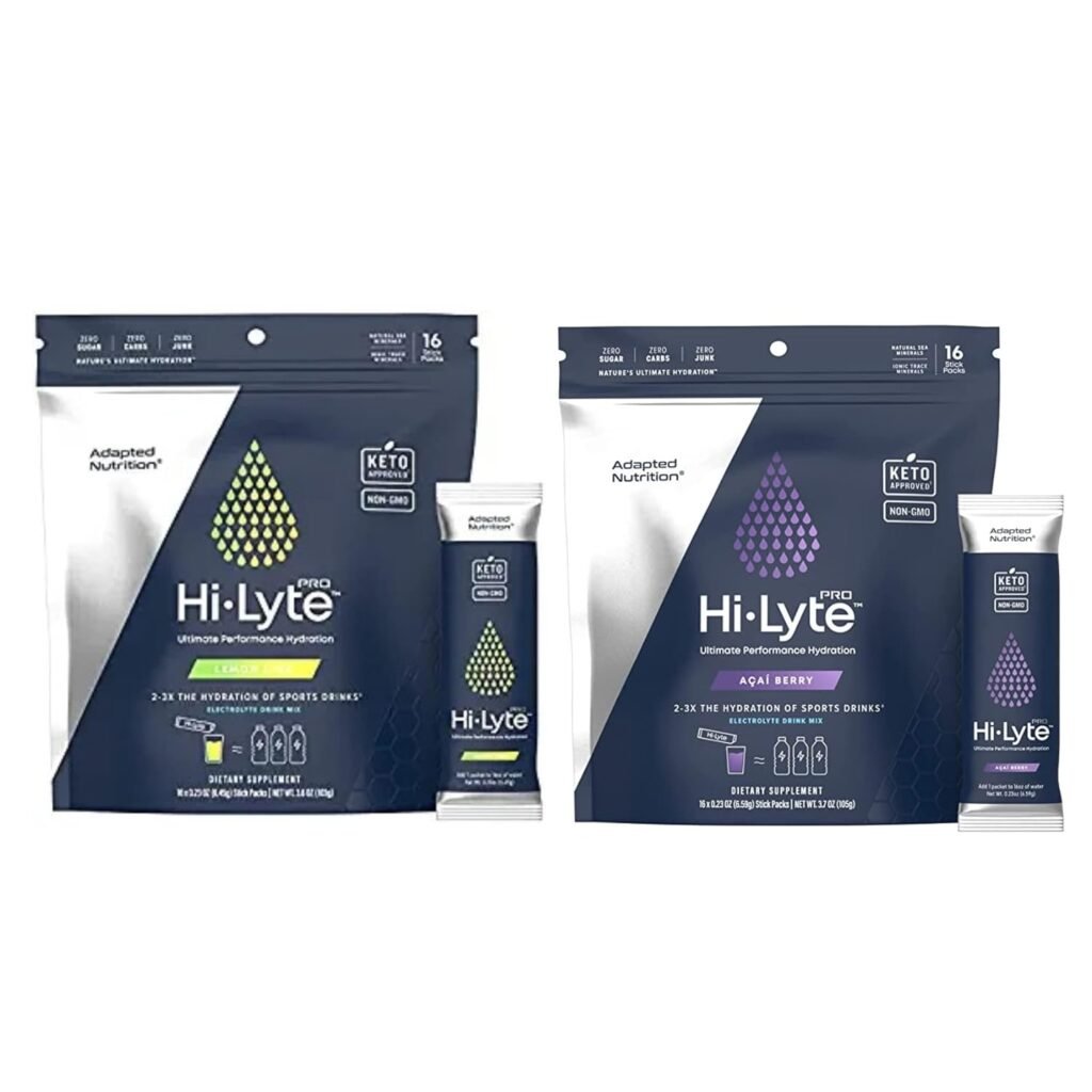 Hi-Lyte Pro Hydration Packets, 16 Individual Drink Packets | Lemon Lime | Acai Berry | Electrolyte Powder Drink Mix | Electrolyte Multiplier Powder Packets | Zero Sugar, 0 Carb, 0 Calorie