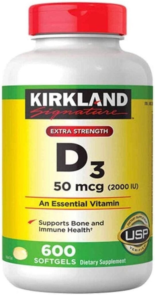 Kirkland Signature Extra Strength D3 50 mcg, 600 Softgels