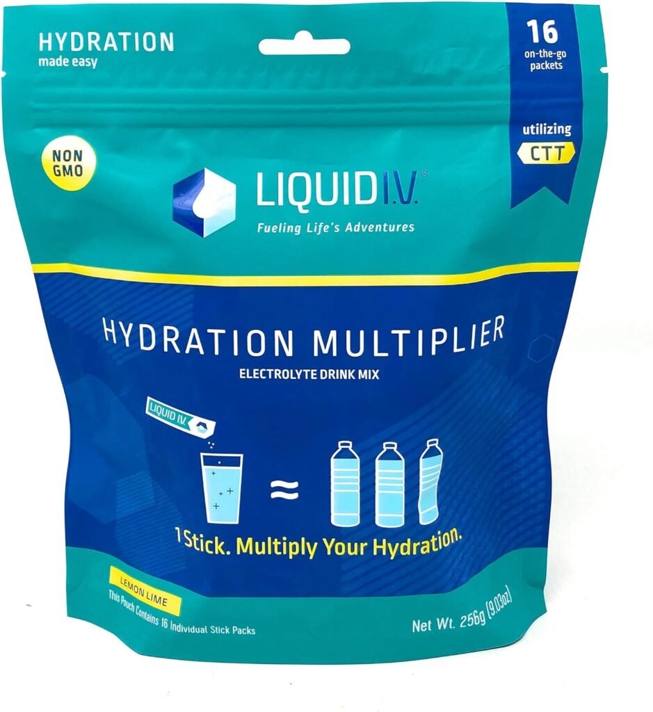 Liquid Iv, Lemon Lime Hydration Pouch, 16 Count (Pack of 1)