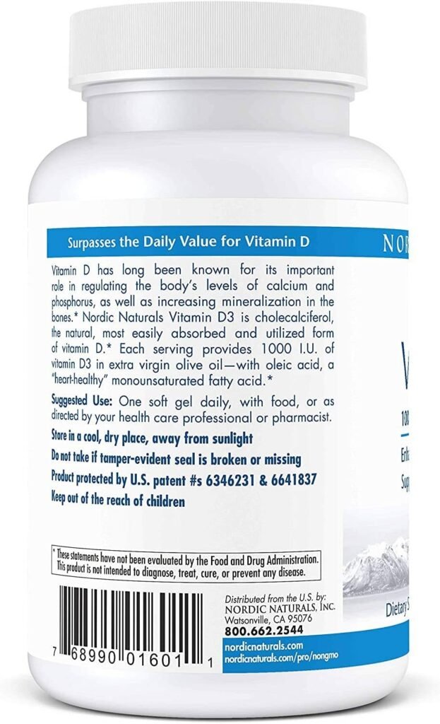 Nordic Naturals Pro Vitamin D3 1000 Iu Vitamin D3 Cholecalciferol