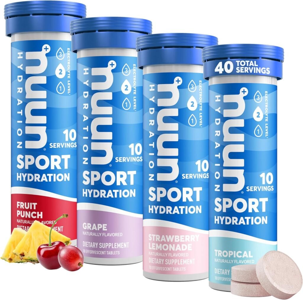 Nuun Sport: Electrolyte Drink Tablets, Juice Box Mixed Box, 4 Tubes (40 Servings), 10 Count (Pack of 4)