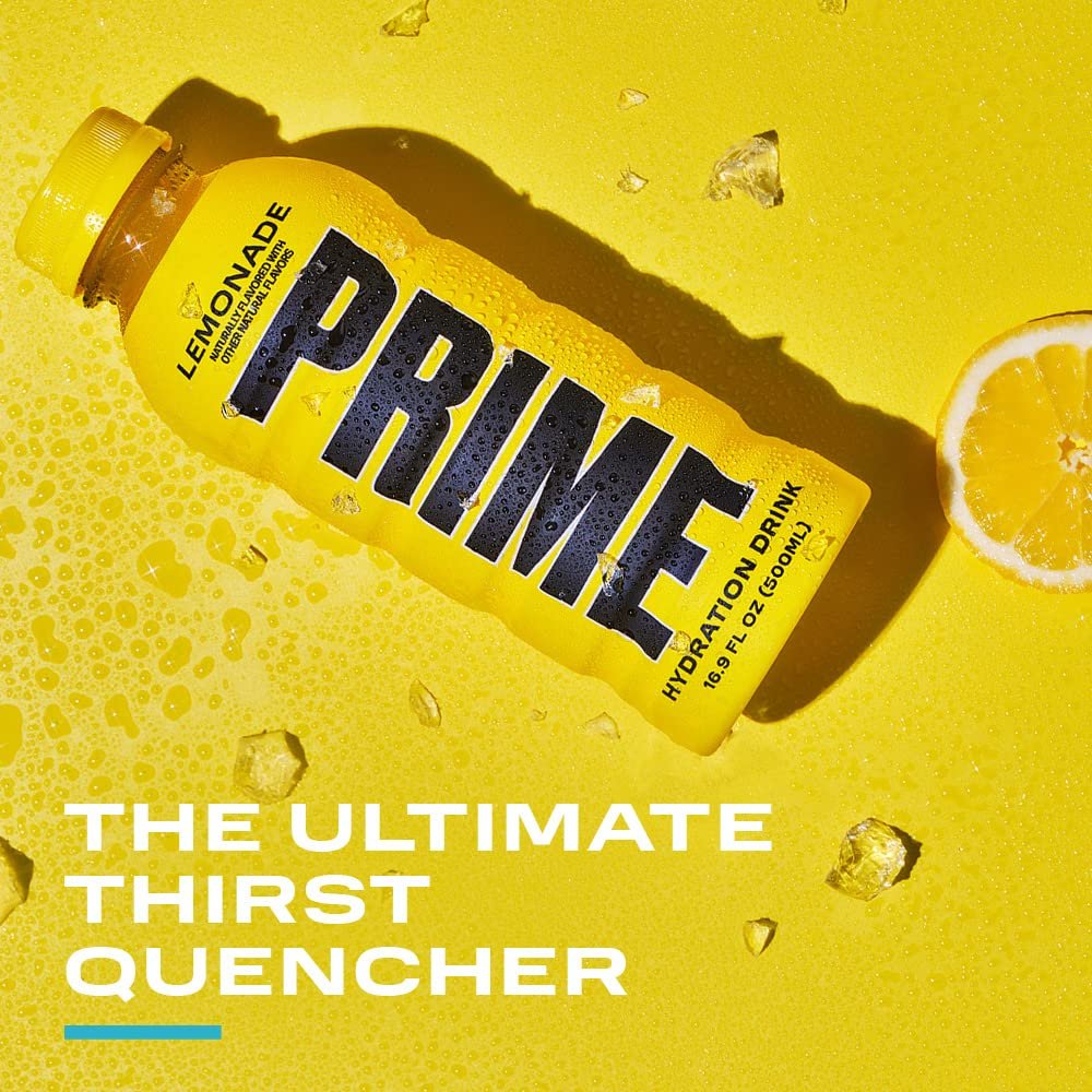 PRIME Hydration LEMON LIME | Sports Drinks | Electrolyte Enhanced for Ultimate Hydration | 250mg BCAAs | B Vitamins | Antioxidants | 2g Of Sugar | 16.9 Fluid Ounce | 12 Pack