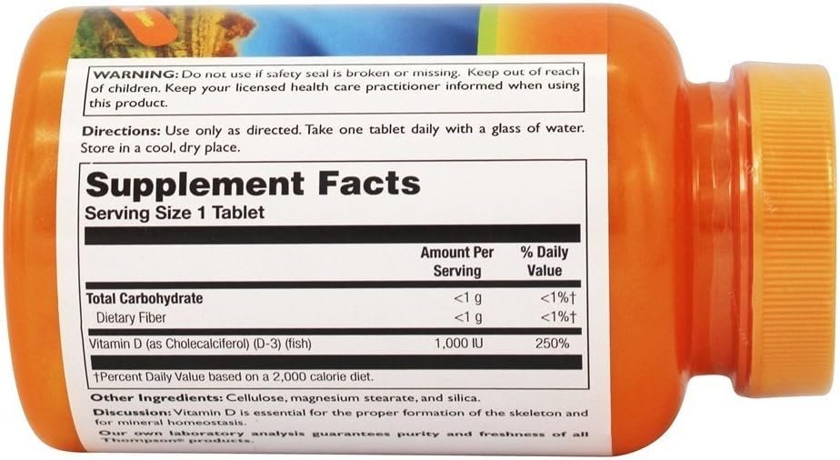 Thompson Vitamin D Cholecalciferol, Tablet (Btl-Plastic) 1000IU 90ct